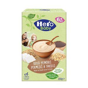 غذای کمکی هرو بیبی 8 غله و شیر و پنیر و شیره انگور وزن 200 گرم
